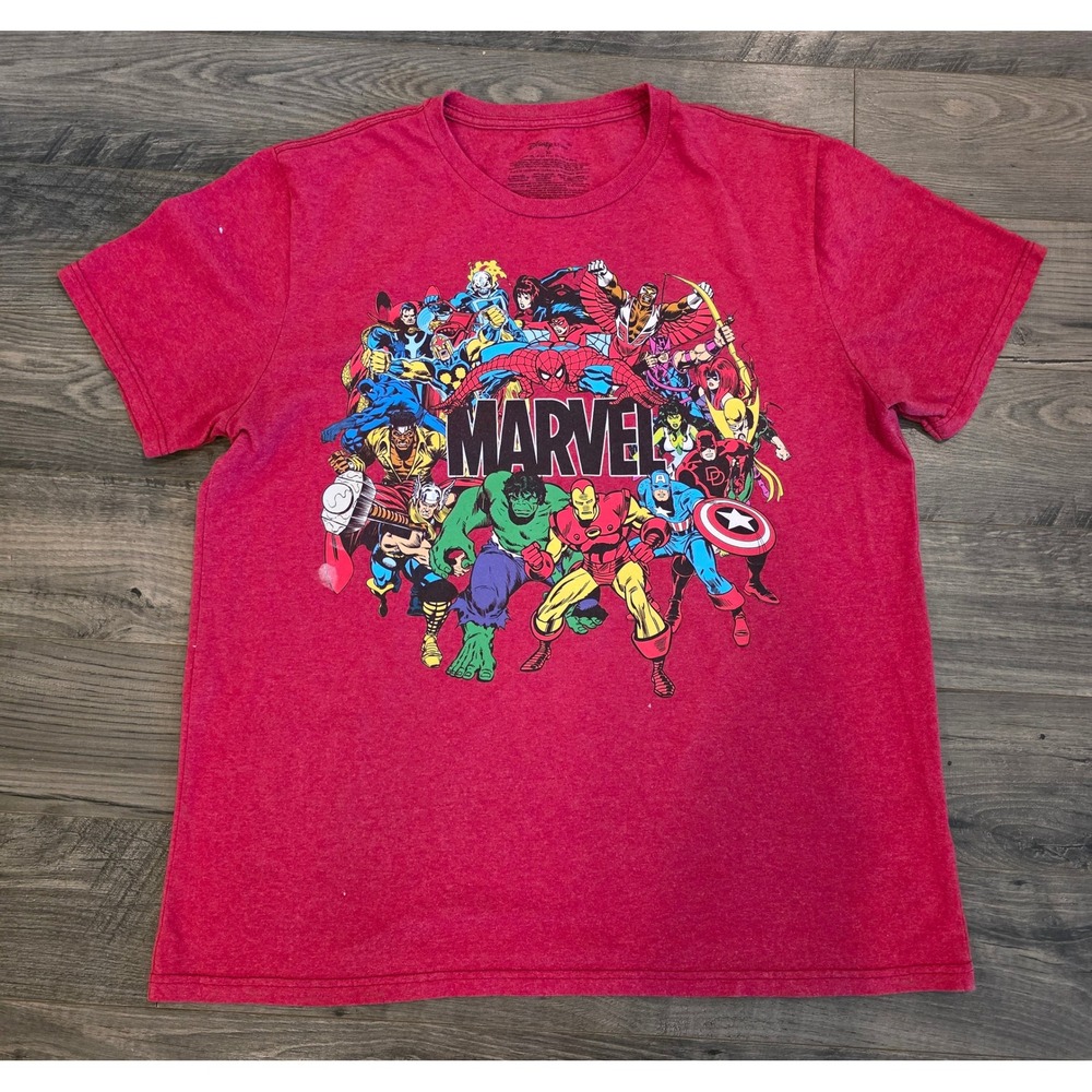 Men's‎ sz XL Disney Store Marvel Avengers Graphic T-Shirt Heather Red Spider-Man